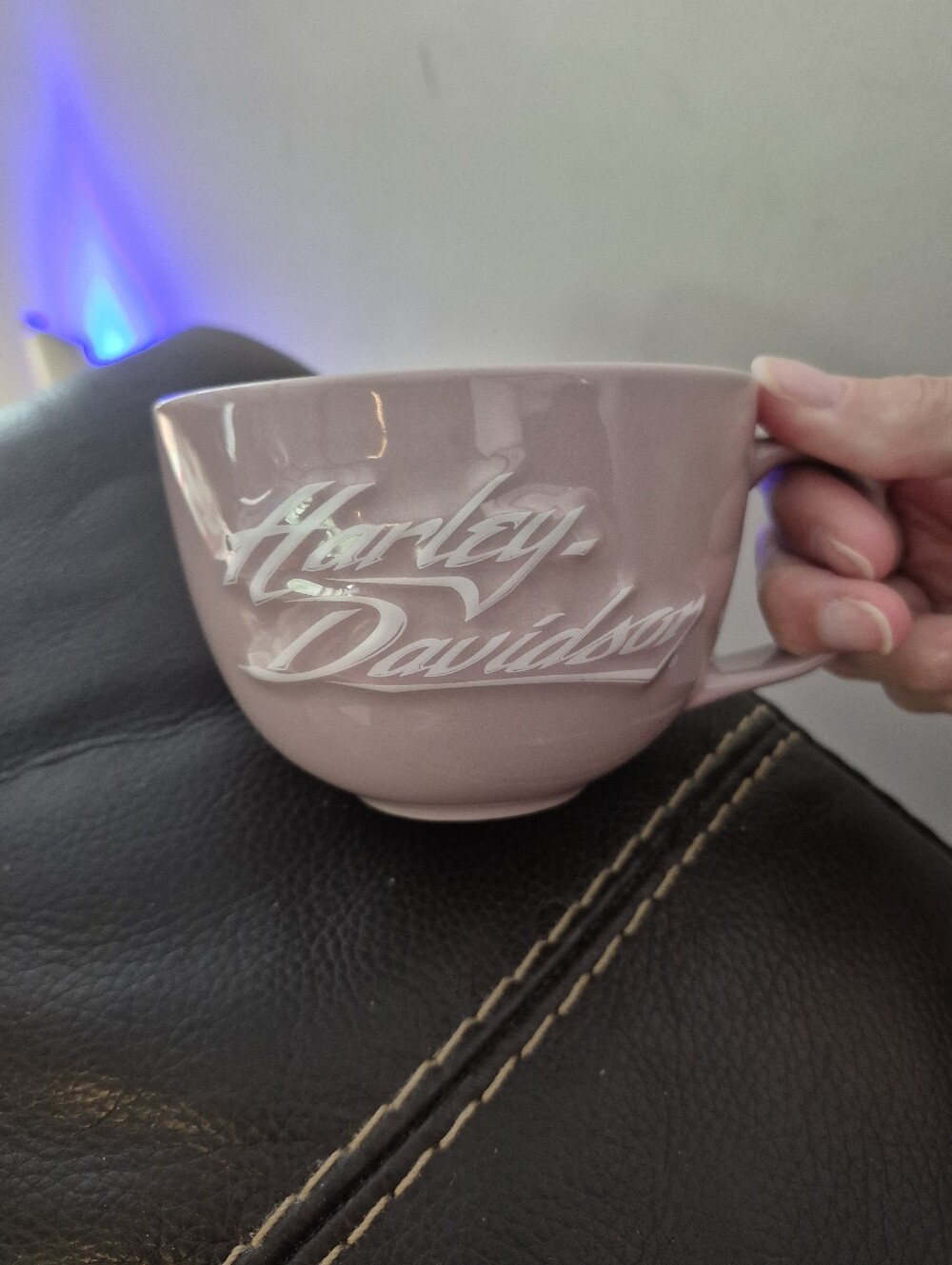 🎅🎄Harley-Davidson Dusty Pink Ceramic Mug with Script Logo